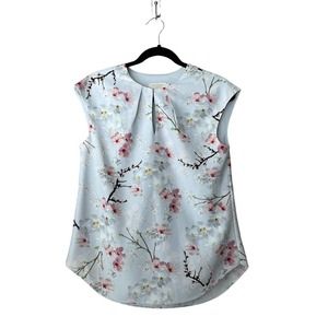 Ted Baker Neebye Cherry Blossom Keyhole Blouse Top 2 Career